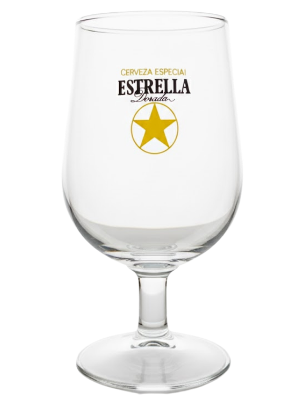 Copa cerveza Estrella Dorada “Cerveza Especial Estrella Dorada” (estrella amarilla) 70's-80's