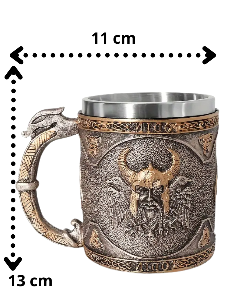 Jarra de cerveza de metal Odín