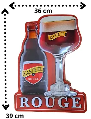 Placa Kasteel Rouge metal 28x32cm