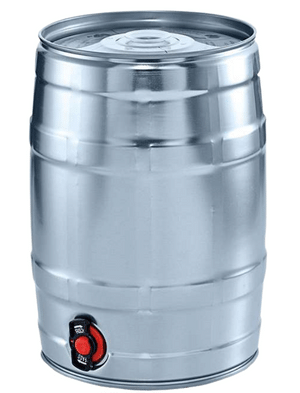 Barril metálico rellenable para 5 litros de cerveza casera