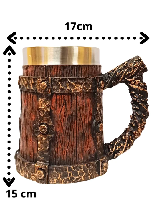 Jarra de cerveza madera y metal